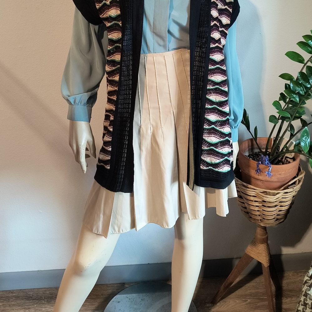 Robert Rodriguez Khaki Pleated Skirt Size 4